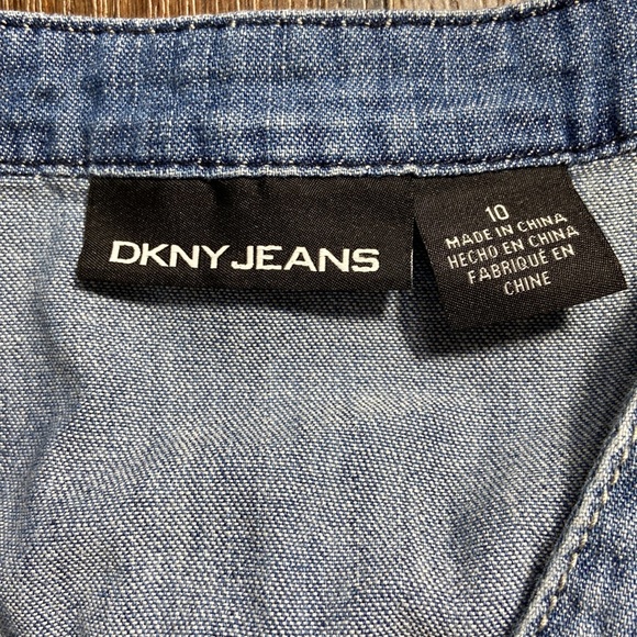 DKNY Jeans Sleeveless Denim Shorts Romper Size 10 - Picture 6 of 8